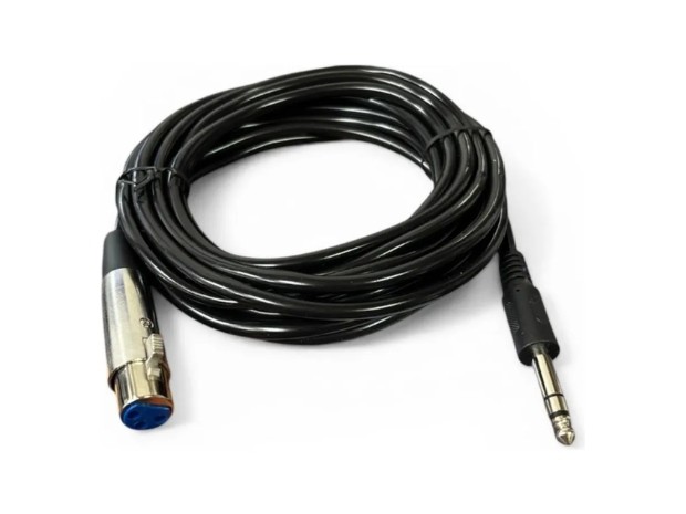 &uu CABLE DE AUDIO BALANCEADO XLR A PLUG 6.35MM 5MTS J10 MIXER (CB183)